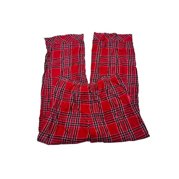 Victorias Secret Size Large Wide Leg Flared Plaid Sleep Loungewear Pants - Picture 2 of 4